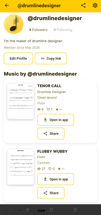 Your Drumline Designer Account